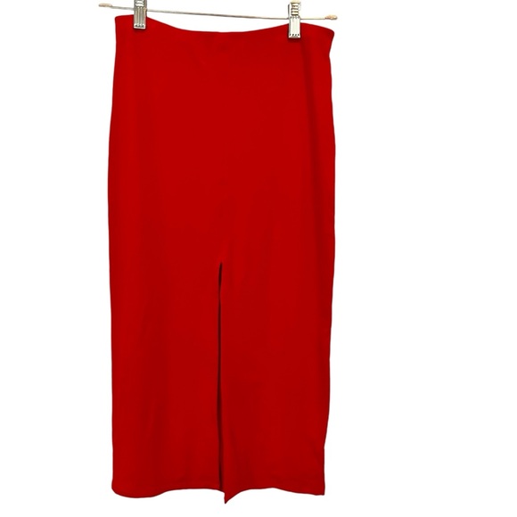 Wilfred Free Red Pencil Front Slit Skirt Super Comfortable Stretchy NWOT Size S - Picture 6 of 16